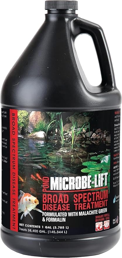 MICROBE-LIFT BSDTG1 Broad Spectrum Disease Treatment for Ponds and Outdoor Water Gardens, for Live Koi Fish, Goldfish, Plants, and Decor, 1 Gallon