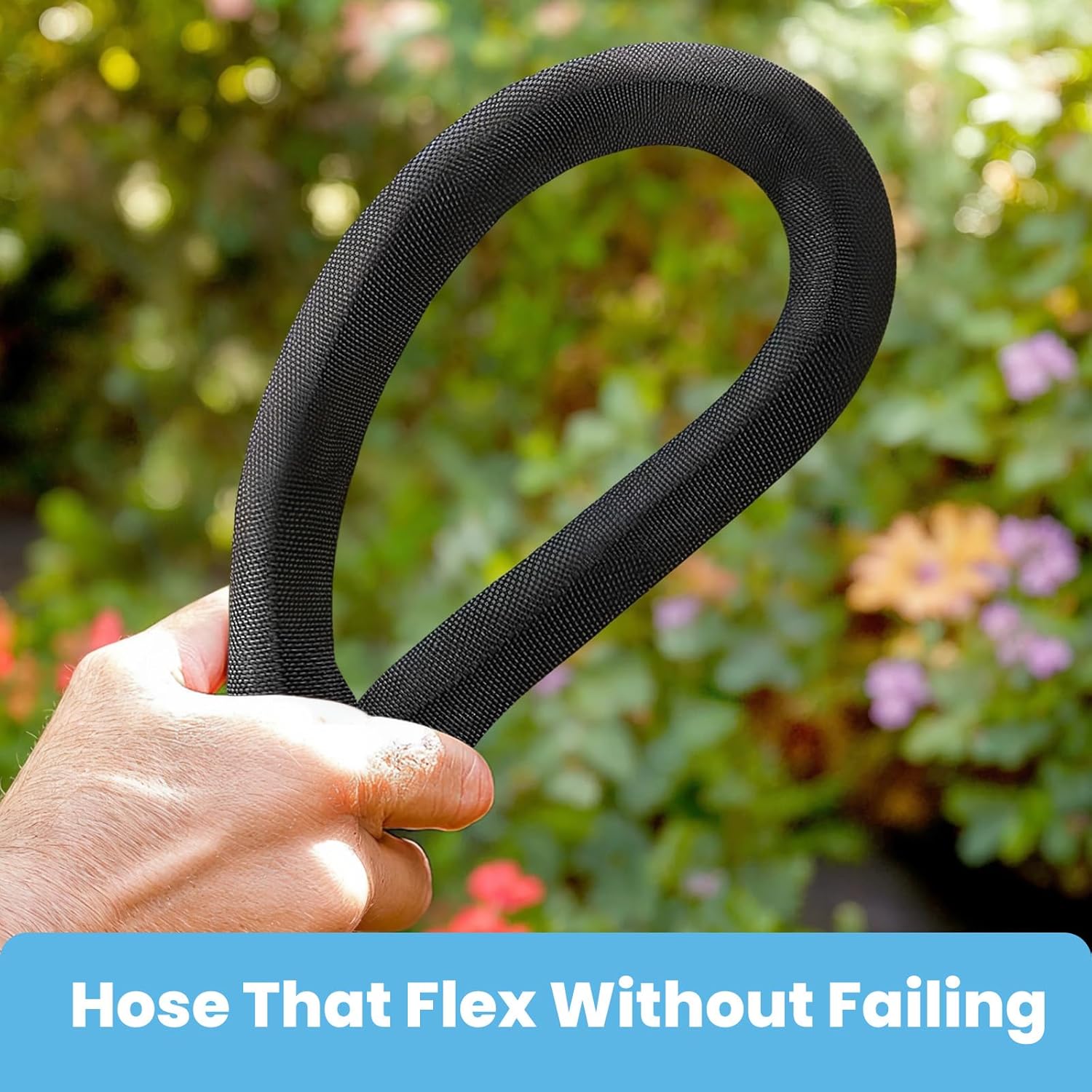 2025 Upgraded 50FT Non-Expanding Garden Hose, Lightweight, Flexible Ultra-Light Water Hose, Burst-Resistant, Lead-Free, Anti-Kink, High-Pressure