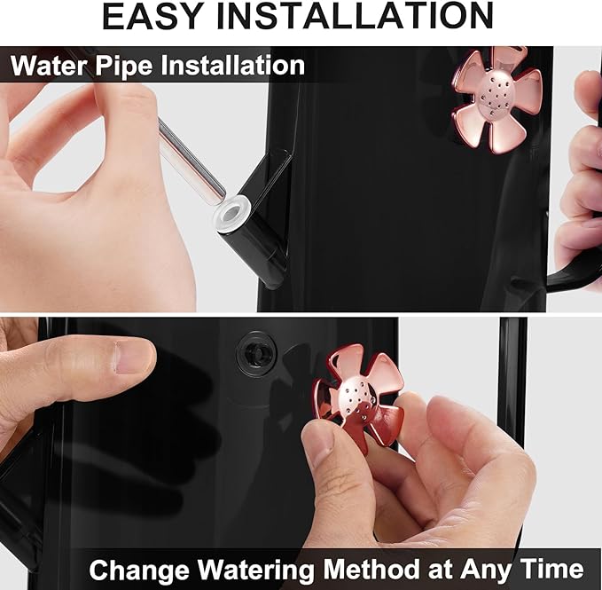 Watering Can Indoor for House Plants Small Watering cans with Long Spout Flower Model Sprinkler Head 1.2L (Black Coffee, 1.2L)