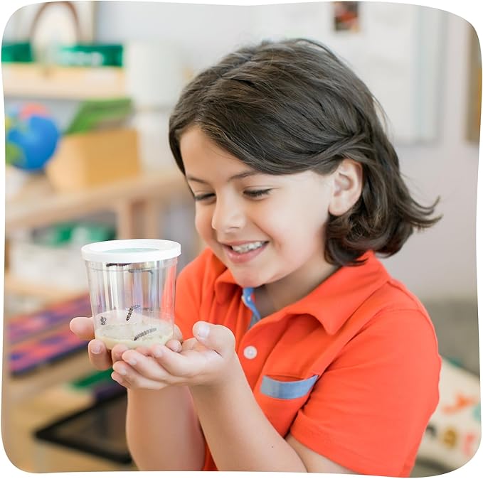 Insect Lore Butterfly Farm - Live Cup of 5 Caterpillars, Reusable Habitat, STEM Butterfly Activity Journal & Supplies - Grow, Observe and Release Painted Lady Butterflies