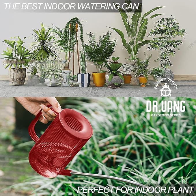 Small Watering Can Indoor Plants with Long Spout (1L, Red)