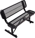 4/6/8 Feet Park Bench for Outside Heavy Duty Metal, Garden Benches Outdoor Bench with Backrest & Portable Frame, for Shopping Malls Stores Parks Patios Decks, Black