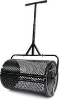 Compost Spreader 24 Inch Peat Moss Spreader with Installation Support Accessories, Metal Mesh Roller Lawn Spreader for Top Soil, Manure, Mulch, Top Dressing - Garden spreaders for lawns