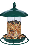Metal Bird Feeder for Outside Hanging,Wild Bird Feeders for Cardinal, Large Roof and Tray - 6 Port