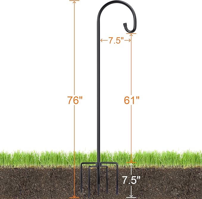 Shepherd-Hooks Adjustable for Bird-Feeder Lantern Plant-Hook Garden-Stake - Plant Stand Hanger for Outdoor Flower Basket, Bird Feeder Hanger Weddings Décor