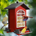 Bird Feeder Squirrel Proof Metal Hanging for Outdoor Wild Bird Seed, 5LBS with Bilateral Weight-Activated Perches, Heavy Duty Bird Feeders for Outside Wild Bird - Red