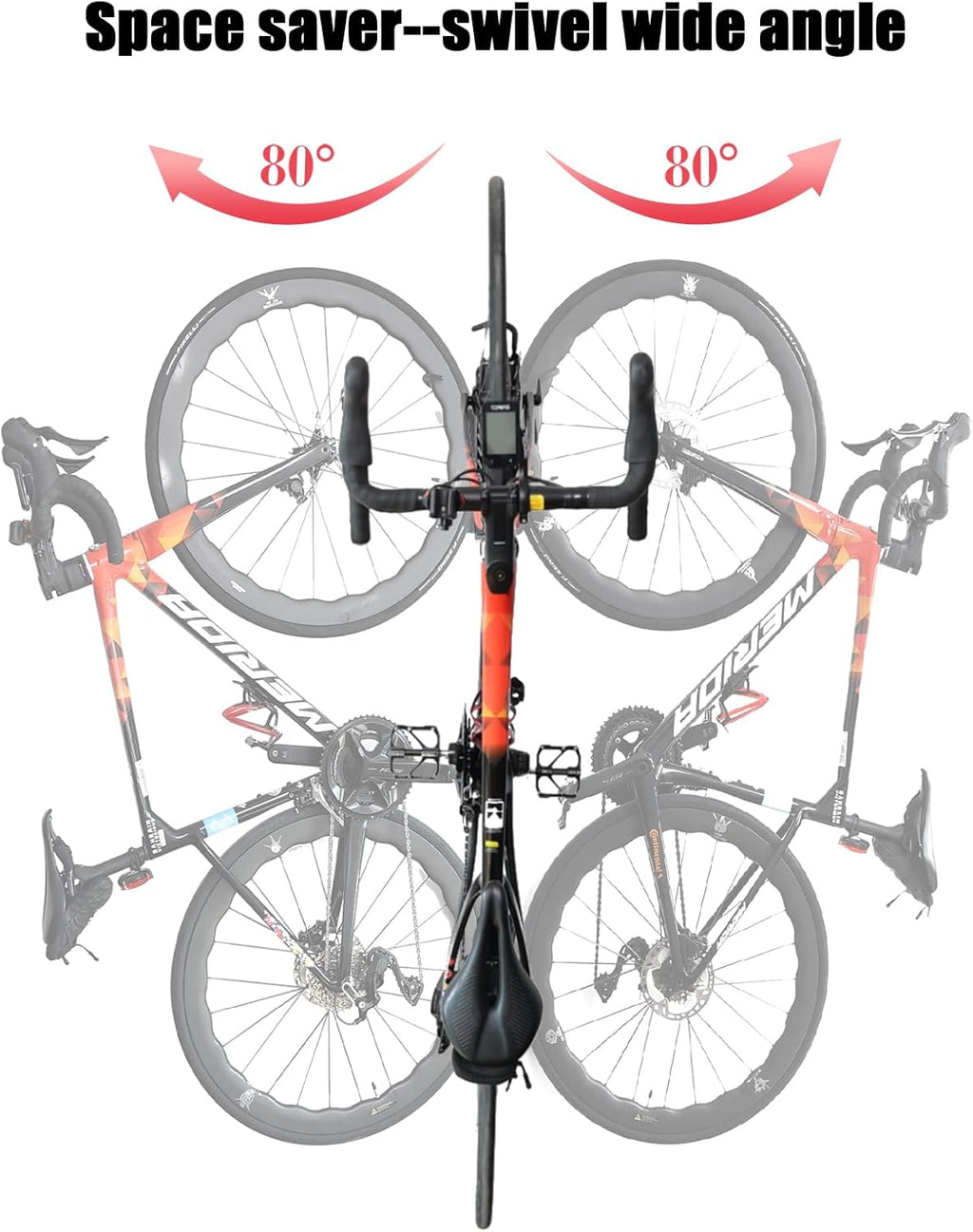 All Metal Bike Wall Mount Vertical, Swivel Bike Hangers For Garage, Bike Rack Garage Wall, Bicycle Hooks, Garden Indoor Outdoor Storage, All Metal (1Pack)