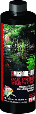 MICROBE-LIFT Broad Spectrum Disease Treatment for Ponds and Outdoor Water Garden, Safe for Live Koi Fish, Goldfish, Plants, and Decor, 32 Ounces
