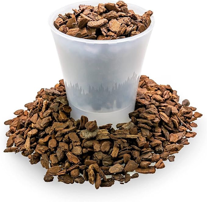New Zealand Pinus Radiata Bark - Organic Hand Mixed New Zealand Orchiata Pine Bark for Orchids - Medium Chips 9-12mm - 4 Quart Bag