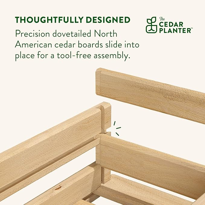 Greenes Fence Cedar Wood Planter Box, 21" x 11" x 7" (4-Pack) - Made in USA with North American Cedar
