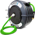 Macnaught Retractable Garden Hose Reel, 82 Ft Water Hose Reel Heavy Duty Retractable Hose with Metal 180° Swivel Rotation Bracket for Wall Mount - Gray