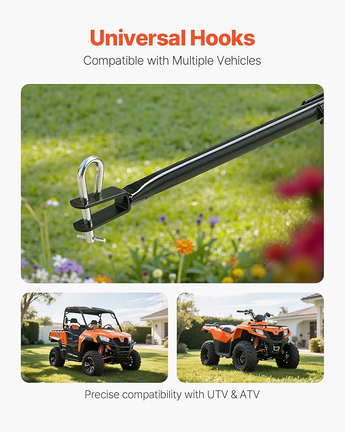 VEVOR Tow Behind Broadcast Spreader, 130LBS Capacity, Tow-Behind Lawn Spreader with 13 in Tires, 30 Adjustable Setting & 9.8 ft Spreading Width, Lawn Spreaders for Seed, Fertilizer, Salt, Ice Melt