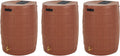 Good Ideas Rain Wizard 50 Gallon Plastic Outdoor Home Rain Barrel Water Storage Collector with Brass Spigot and Flat Back Design, Terra Cotta (3 Pack)