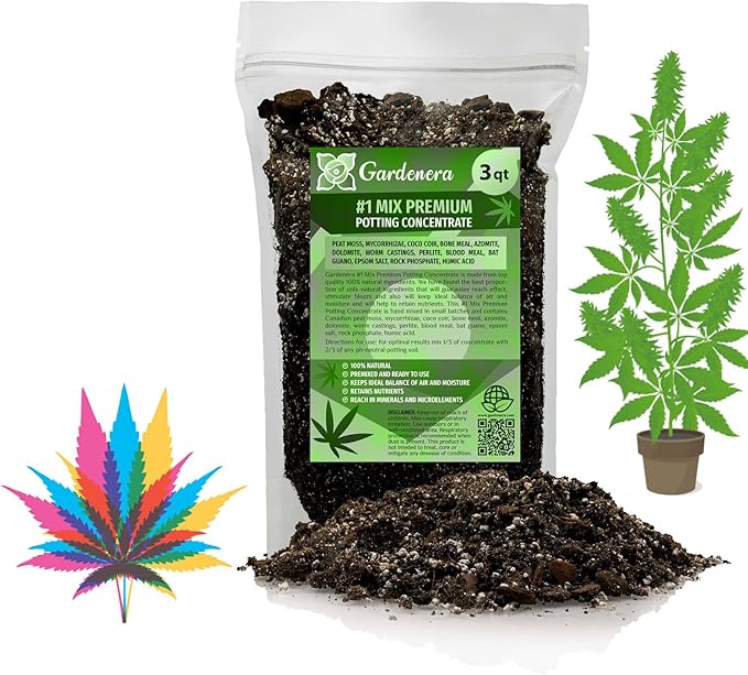 Organic Autoflower Plants Potting Soil Mix - Perfect Balance of Nutrients, Drainage, and Aeration for Thriving Autoflower Plants- 3 Quart