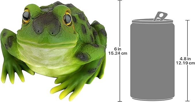 Design Toscano QM20510 Ribbit The Frog Garden Toad Statue, 9", Full Color