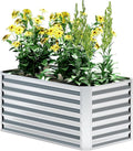 EKX 4x2x2FT Galvanized Raised Garden Bed, Raised Garden Bed Kit-Metal Planter Box Outdoor,Planting for Vegetables, Fruits,Herbs, Flowers-Slive