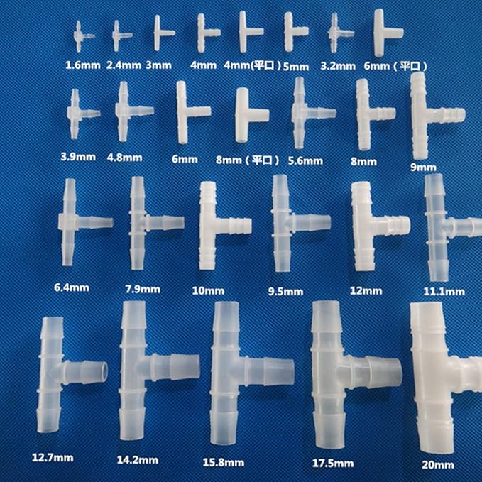 Unifizz T - Piece Hose Equal Paths Tube Accessories,3.9mm Equal Paths Plastic Hose Tube Connector For Cooling Watering Irrigation, Transparent, 10Pcs