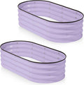 Galvanized Raised Garden Beds Outdoor // 4×2×1 ft (2-Pack) Planter Raised Beds for Gardening, Vegetables, Flowers (Lavender) // Large Metal Garden Box