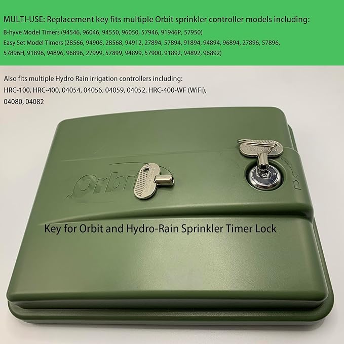 Sprinkler Controller Door Key Sprinkler Timer Lock Key for Orbit and Hydro-Rain, Metal (2pcs)