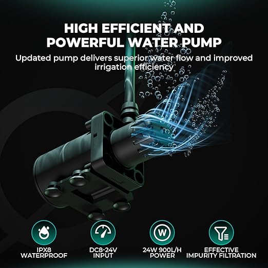 MARS HYDRO 2025 New Auto Drip Irrigation Kits with 13 Gallon Foldable Bucket, 24W Upgraded Water Pump, 8 Drip Emitters, Garden Watering System for Grow Tent Indoor, Lawn, Greenhouse, Yard