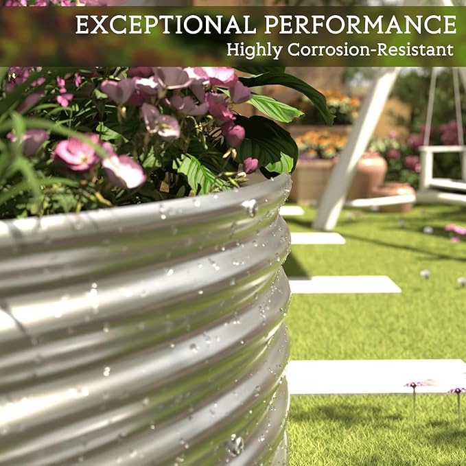 4 Pack Galvanized Raised Garden Bed Outdoor,Metal Garden Bed for Vegetables,Steel Raised Beds for Gardening,Above Ground Garden Box for Flower-35x20inch