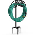 Garden Hose Holder, Heavy Duty Metal Freestanding Hose Stand - Black