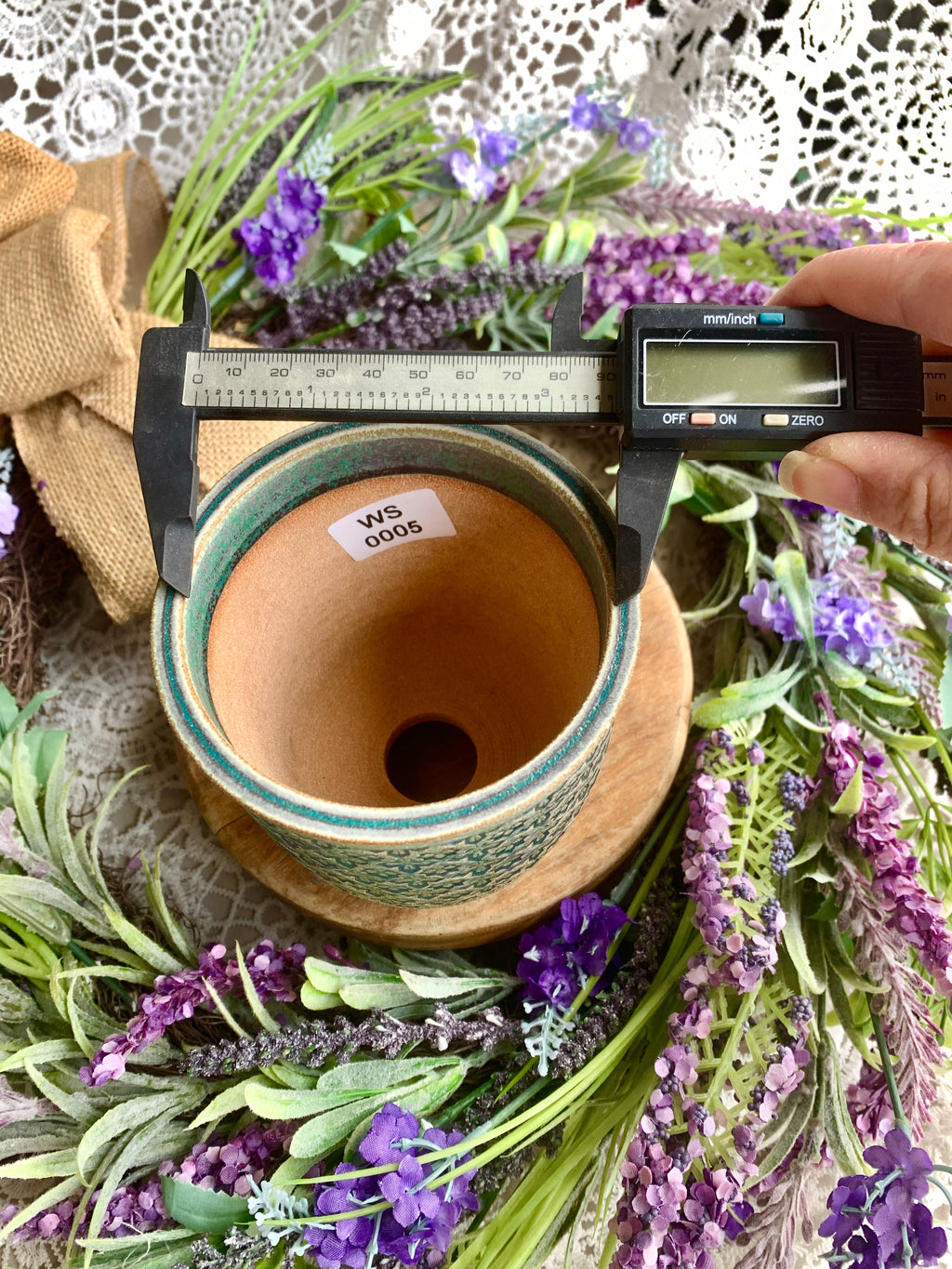 WS0005 Handmade Artisan Pottery Planter Pot - Pot rim diameter: 3.5"