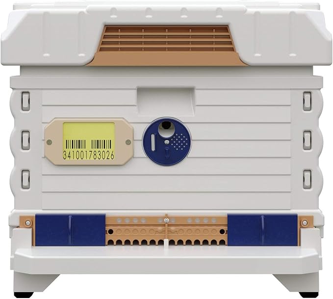 Ergo Insulated 10 Frame Bee Hive Set [NO Frames Included] (Single Hive, White Body Blue Entrance)