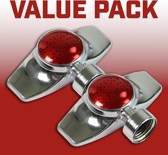 Chapin 6-9489: Rectangular Pattern Spot Sprinkler 2 Pack, 360 Degree Sprinkler Head for Small Gardens and Lawns, Up to 30-Feet Coverage Area, Lawn Sprinkler, Small Area Yards and Garden Watering, Red