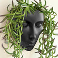 Face Vase,Ceramic Female Form Vase,Modern Sculpture Planter Pot,Human Face Dried Flower Shaped Vase,Wall Hanging Plant Pot for Home Decor Centerpieces, Office or Outdoor Hanging Decor