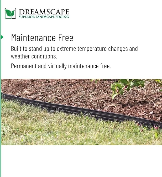 Dreamscape E-Z Edge Aluminum Landscape Edging - 4 Strips, 6ft Each (24ft Total), Mill Finish (Natural Aluminum) - Professional Quality Landscaping Border, Metal Divider for Lawn, Garden, Flowerbed