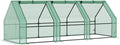 Outsunny 9' x 3' x 3' Mini Greenhouse with Zippered Doors & Roll-up Windows, Portable Plant Hot House with Durable PE Cover, Water Resistant, UV Protected for Outdoor Flowers, Vegetables, Green
