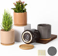 OMAYKEY 4 Inch Ceramic Plant Pot with Saucer, Multicolor Bright Glazed Planters Pots with Drainage Hole and Mesh Pads for Succulent, Indoor Flowers, Snake Plants, Cactus, Herbs, Set of 4