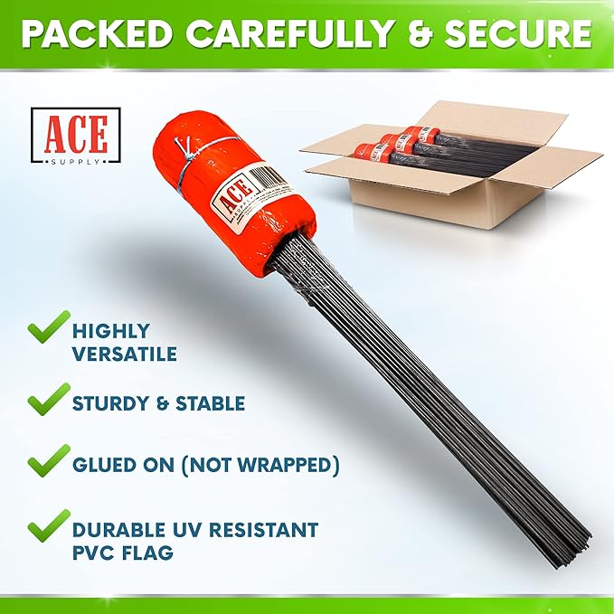 Fluorescent Orange Yard Marking Flags - 4x5x15 Inch Marker Flags - 100 Pack - Markers For Lawn, Irrigation, Landscaping, Survey & Sprinkler Head Marking