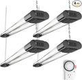 BBOUNDER 4 Pack 2ft LED Grow Light with Mechanical Outlet Timer, 80W (4x20W, 440W Equivalent), Sunlike Full Spectrum Linkable Plant Lighting Fixture for Hydroponic Indoor Plant