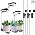 Plant Grow Light, 48 LEDs Full Spectrum Grow Light for Indoor Plants, Height Adjustable Small Halo Light with Base, 3 Optional Spectrums, Auto Timer 3/9/12Hrs, 10 Brightness, 3 Pack