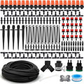 Garden Irrigation Kit,131ft 1/4" Drip Irrigation Kit Garden Irrigation System with Adjustable Nozzle Dripper Automatic Irrigation Equipment Set for Garden,Greenhouse, Patio,Lawn