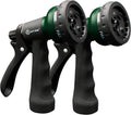 AUTOMAN Garden Hose Nozzle 2PK, ABS Water Spray Nozzle with 7 Adjustable Patterns, Slip Resistant for Watering Plants, Lawn, Garden, Washing Cars, Cleaning, Showering Pets & Outdoor Fun