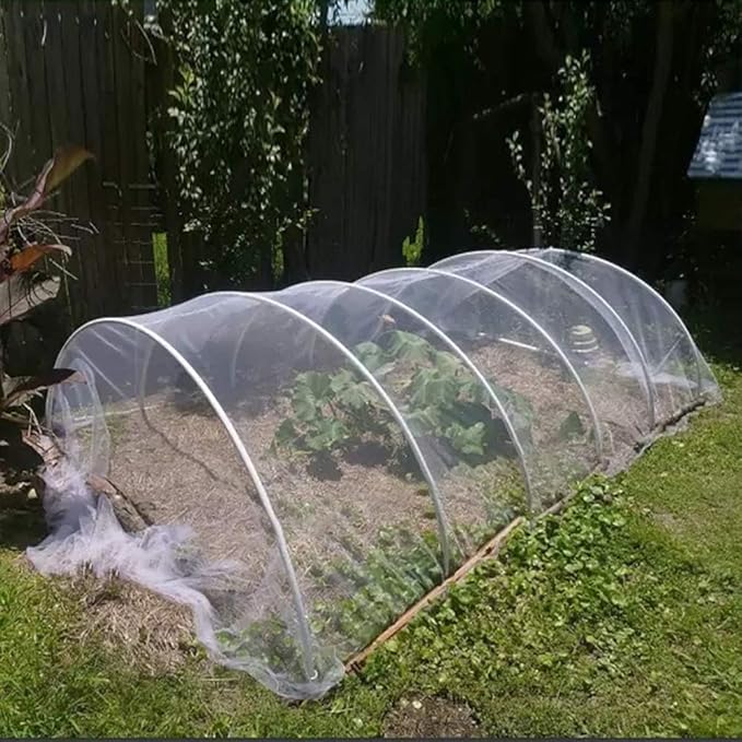 Agfabric Garden Netting 6.5'x49' Barrier Net, Bird Netting for Garden Trees Vegetable and Plants, White