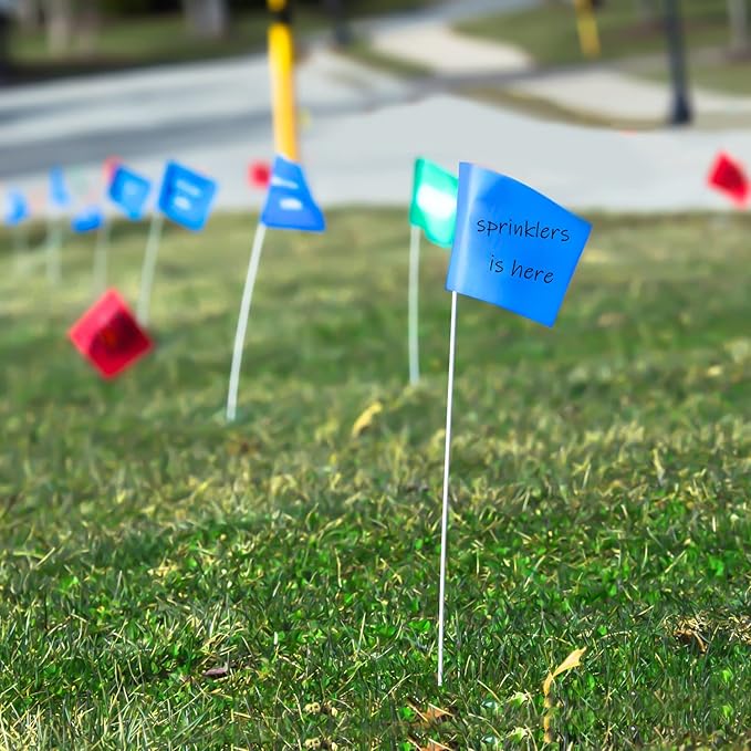 Zozen Marking Flags, Blue Color/1000 Pcs/15x4x5 Inch, Yard Flags for Lawn & Irrigation & Landscape & Sprinkler & Survey & Dog Training.