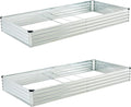 8x4x1ft(2 Pack) Galvanized Raised Garden Bed,Outdoor Planter Box Metal Patio Kit Planting Bed for Vegetables Flowers and Succulents,Silver