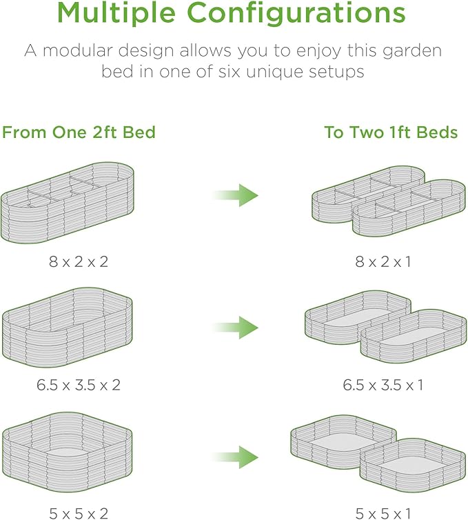 Best Choice Products 8x2x2ft Metal Raised Garden Bed, Oval Outdoor Deep Root Planter Box for Vegetables, Herbs w/ 4 Support Bars, 215 Gal Capacity - Peacock Blue