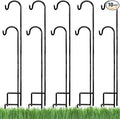 Ashman Shepherds Hook 10 Pack Black, 35 Inches Tall, Made of Premium Metal for Hanging Solar Light, Bird Feeders, Mason Jars, Garden Stake and Wedding Décor.