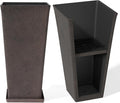 LA JOLIE MUSE 30 inch Tall Planters Set of 2, Indoor/Outdoor Rectangular Large V Shaped Taper Planters for Front Door