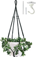 Giant XXL 55 Inches Macrame Planter Hanger Large for 15 inch Pot + Swag Hook | Extra Large Hanging Planter for Indoor Plants | No Pot/Plant Included (XXL Black)