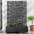 Casaphoria Metal Raised Garden Bed with Trellis and Wheels, 72"x47"x16" Planter Box for Climbing Plants, Vegetables & Vines, Features Drainage Holes and Privacy Screen (Black-Gerald)