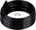 1/4" id - 100ft Black Vinyl Tubing Flexible PVC Tube Hybrid Hose Transfer Water Fuel Gas for Pond Fountain Garden Waterfall, Durable and Safe, with 2 Hose Clamps