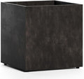 Reglito Cube Planter - 35.4 in x 35.4 in x 35.4 in - Brown Stone