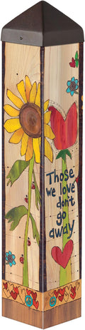 Studio M Art Pole, PVC Weather Resistant Pole with Vinyl Bowl 20 inches Tall Outdoor Decoration for Gardens, Patios, Yards, Landscaping and Birding Accessories, Those We Love Don't Go Away