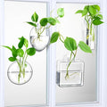 Baderke 4 Pcs Wall Hanging Planter Wall Window Propagation Station Hanging Planter Glass Terrarium Container Plant Propagation Station Vase for Garden Office Decor(Geometric)